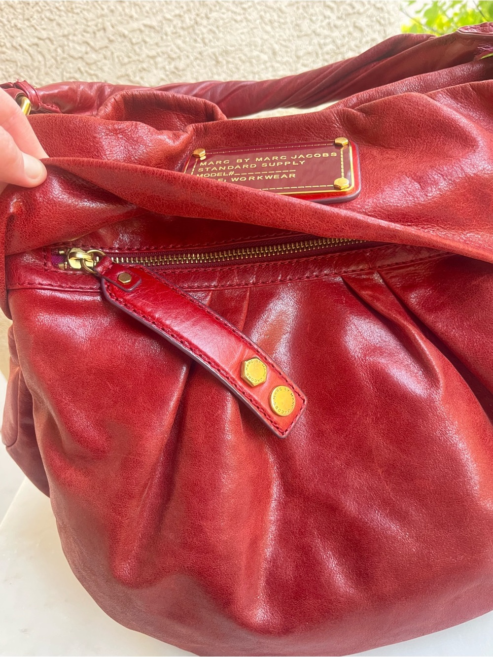 Marc Jacobs red leather hobo - Picture 3 of 13